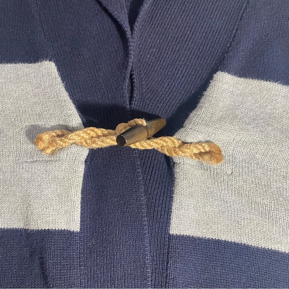 J Crew Men's Nautical Toggle & Rope Button- Closure Blue Sweater, Size Small - Picture 6 of 11